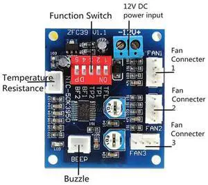 Ageryu DC 12V 4 Wire High-Temp Fan Temperature Control Speed Controller CPU Module Temperature Alarm PWM PC CPU