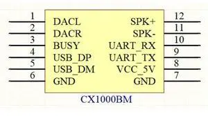 Ageryu CX1000BM Serial Voice Player Module MP3 Playback Chip Single Chip Control Triggers Voice Broadcast Custom Audio-N33R