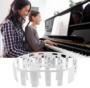 Ageryu Removable Piano Keyboard Note Labels Electronic Piano Sound Sticker Staff Piano Key Stickers 61-Key Full Size-N33R