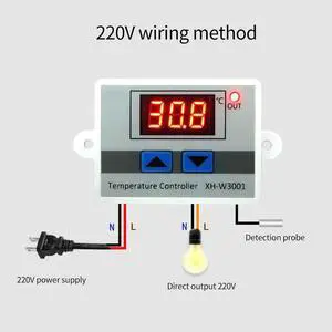 Ageryu Digital Temperature Controller Display Thermostat Control Switch And Thermistor Sensors Temperature Probe-N33R
