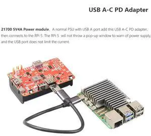 Ageryu For Pi5 USB A-C PD Adapter Mini PD Trigger Activation Power USB-A To USB-C Adapter For Pi 5