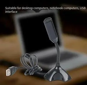 Ageryu USB Laptop Microphone Voice Mic High Sensitivity Mini Studio Speech Mic Stand With Holder Gaming Conference For PC-N33R