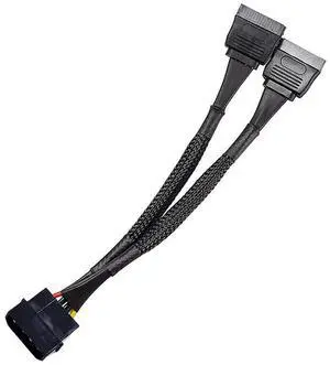 Ageryu 4 Pin Male IDE Molex To Dual 15Pin Female SATA Power Splitter Converter Adapter Cable Hard Drive HDD SSD Extension Cable-N33R