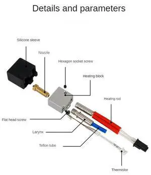 Ageryu 1Sets 24V 60W Hotend Kit For Anycubic Kobra 2 Kobra 2 Neo Pro Plus Max 3D Printer Print Head Brass Nozzle Easy To Use