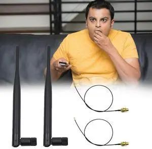 Ageryu 4 X 6Dbi 2.4Ghz 5Ghz Dual Band Wifi RP-SMA Antenna + 4 X 35Cm U.Fl / Cable