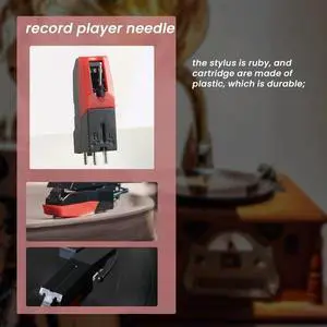 Ageryu 4 Pcs Turntable Replacement Stylus Needles Turntable For LP Crosley Jensen 1Byone Phonograph Record Player-N33R