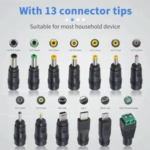 Ageryu 5V DC 5.5 2.1Mm Jack Charging Cable Power Cord, USB To DC Power Cable With 13 Interchangeable Plugs Connectors Adapter