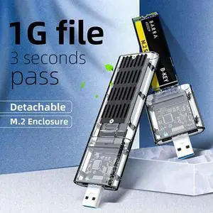Ageryu External M.2 NGFF SATA SSD Enclosure High Speed USB3.0 Gen1 5Gb/S Transparent SATA SSD Hard Drive Case For PC