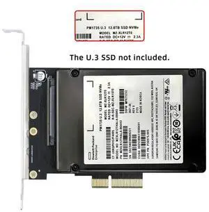 Ageryu NVMe PCIe SSD U.3 U3 Kit SFF-8639 to PCI-E 4.0 X4 Host Adapter for Motherboard PM1735AA56