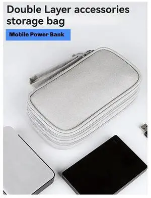 Ageryu Portable Double-Deck Storage Bag For Digital Products - Travel Organizer For USB Cables, Headsets & Accessories A-N33R