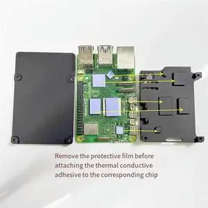 For Pi 5 Aluminum Case With PWM Cooling Fan Heatsinks Metal Shell Active Passive Cooling Radiator Replacemen