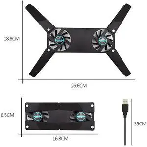Ageryu N33R_Computer Cooling Pad,Portable Notebook Radiator Foldable Dual Fan
