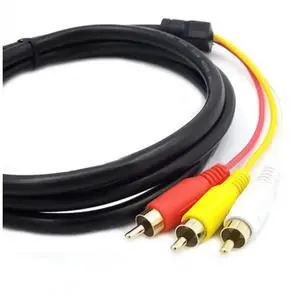 Ageryu 2-In-1 Adapter Cable For TV RCA Port, -Compatible To RCA Scart, Audio Connector Male S-Video To 3 RCA Scart-N33R