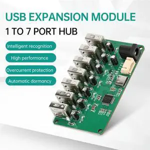 Ageryu DC5V USB 2.0 HUB Module 1 To 7 Port USB Hub Seven Port Splitter Expansion Module With LED 480Mbps-N33R