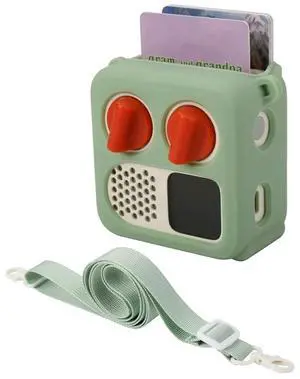 Ageryu TXESIGN Silicone Case For Yoto Mini (2024 Edition) With Adjustable Shoulder Strap Green-N33R