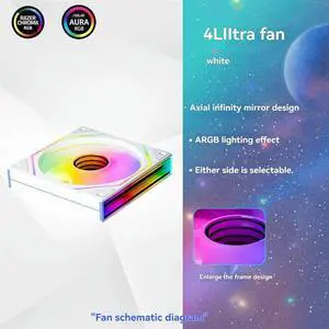 PC ARGB Fan 120Mm PC Case Fan PWM CPU Cooling Fans 12Cm Gaming Computer Fan Reverse