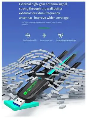 Workmanshipp-USB Network Card 1300M Bluetooth 5.0 2-In-1 Computer 2.4G 5GHZ Wireless Wifi Receiver 2.4G Dual-Band