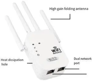Ageryu 300Mbps Wifi Repeater Wireless WIFI Signal Extender Dual Band 5G 2.4G Network Amplifier Long Range Wifi Router Durable US Plug-N