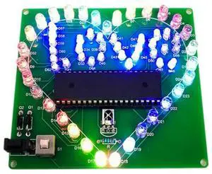 Ageryu DIY Electronic Kit Colorful LED Flash Love Heart DIY Remote Control Soldering Project Kit Valentine's Gift-N33R