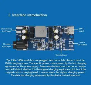 1 Piece SW2303 Full Protocol Fast Charging Module Blue PC+Metal 100W Buck-Boost PD QC Fast Charging Module 1 Piece SW2303 Full Protocol Fast Charging Module Blue PC+Metal 100W Buck-Boost PD QC Fast Charging Module