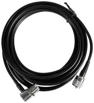 Ageryu RG58 RG-58 50 Ohm Car Antenna Coaxial Cable 5 Meters Uhf Female To Uhf Male (Black)-N33R