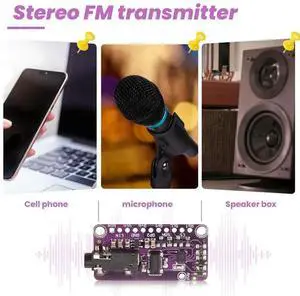 Ageryu SI4713 Stereo FM Transmitter (76-108 MHZ) Radio Module,For Speakers ,Microphone, MP3 Players, Radios-N33R