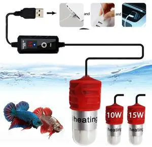 Ageryu Mini Aquarium Heating Rod Small Fish Tank Mini Heater USB Charging Thermostat Heater 15-34 Adjustable Temperature-N33R
