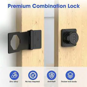 Keyless Cabinet Combination Latch,Cabinet Password Locks For Cabinet,Mailbox,Office File Cabinet Lock Black Durable Easy To Use-
