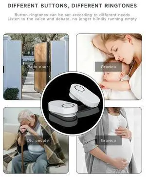 Wireless Outdoor Doorbell Smart Home Doorbell 60 Ringtones Loud Volume Home Welcome Waterproof No Wiring EU-PLUG-N33R