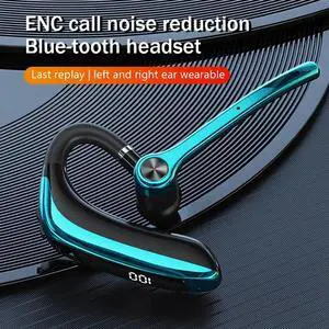 Wireless Headphones With Dual Microphone Bluetooth Earphone ENC Noise Cancelling Headset For Business Driving Easy Install Blue-