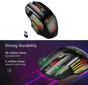 Wireless Gamer Mouse For Computer 2.4G RGB Rechargeable Gaming Mouse Bluetooth USB Mouse Silent Ergonomic Mice-N33R