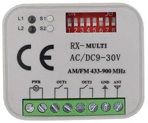 Universal Garage Door Remote Control Receiver 2CH Controller Switch For Transmitter RX Multi Frequency 433-900Mhz-N33R