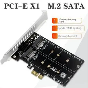PH58 2 x M2 SATA to PCIE Adapter Card Double Disc Display Card RAID Splitter Expansion Card PCIe X1 to NGFF M2 SATA SSDAA56