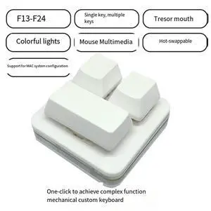 Dustproof 3-Key Double Row Mini Mechanical Keyboard Recording Mute Copy Paste Custom Shortcut Key