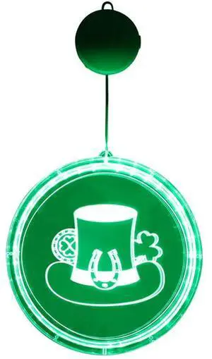 ST Patrick's Day Green Hat Lights Energy-Saving Irish Festival Lights LED Decorative Lucky Decor-N33R