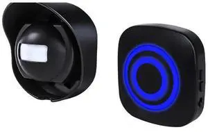 1Set Gate Entry Visitor Door Bell Chime Alert Alarm AC110-240V Wireless Motion Sensor Black (B)EU Plug-N33R