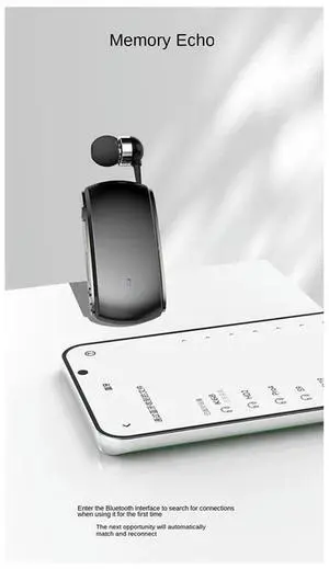 K68 Bluetooth Headset Lavalier Retractable Plug-In Card Single Earphone Multifunctional Clip Headset MP3 Player-N33R