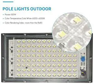 Ageryu 100W LED Street Light AC 220V-240V Outdoor Floodlight Spotlight IP65 Waterproof Wall Light Garden Road Street-N33R