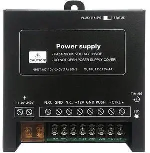 Ageryu Power Supply Controller For Door Access System Electric Lock Intercom Camera Input 110V-240V AC To Output 12V DC 4A Durable-N33R