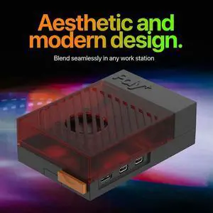 Ageryu For Raspberry Pi 5 Case With Active Cooler Enhanced Protection Durable Design Easy Assembly Fit Black-N33R