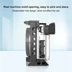 For A6400 / A6300 / A6100 / A6000 Wood Handle Metal Camera Cage Stabilizer Rig Replacement Accessories-N33R For A6400 / A6300 / A6100 / A6000 Wood Handle Metal Camera Cage Stabilizer Rig Replacement Accessories-N33R