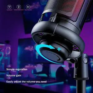 USB Gaming Condenser Microphone Computer Recording Microphone Gaming Microphone White-N33R