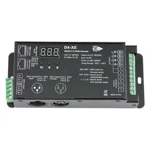 4CH D4-XE DMX Decoder Controller PWM Flicker Free Dimming 12V-36V Digital Display 2000Hz 500HZ For RGB LED Lights-N33R