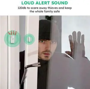 Door Window Alarms, Adjustable Volume, Chime/Alarm, Door Window Alarm Sensor For Home Security, Kids Safety 4 Pack-N33R