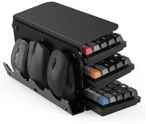 Keyboard Storage Tool Acrylic 3 Tier Stand Frame Shelf For Study Room Exhibition Transparent-N33R