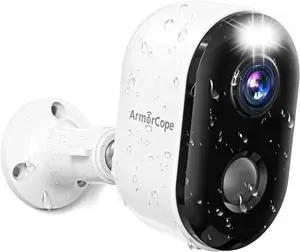 Security Cameras Wireless Outdoor, Battery Powered 2k Color Night Vision, AI Motion Detection Spotlight Siren, IP66 Weatherproof, 2-Way Talk, SD/Cloud Storage, 2.4Ghz WiFi Cameras for Home Security