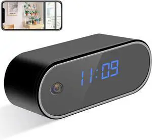 Hidden Camera Detector with Clock HD 1080P WiFi Nanny Cam Wireless Camera Night Vision& Motion Detertor for Indoor Security