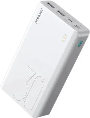 ROMOSS Power Bank, 30,000mAh Portable Phone Charger with USB C 3 Outputs & 3 Inputs, External Battery Pack PD 18W with iPhone 15/14/13/12, iPad, Samsung Galaxy and More