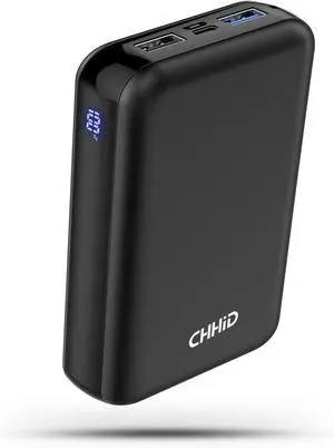 Pocket Size Power Bank 10000mah for Heated Vest,5V 2A Heated Jacket Battery Pack,LED Display Portable Charger with Dual USB,External Battery Phone Chager for iPhone,Android etc.