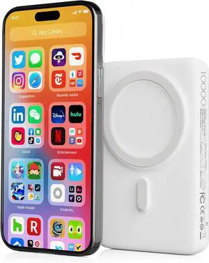 10000mAh Magnetic power bank, fast charging wireless portable charger for iPhone, Wireless Power Bank compatible with Magsafe battery pack for iPhone 16/16 Plus/16 Pro/16 Pro Max/15/14/13/12 series